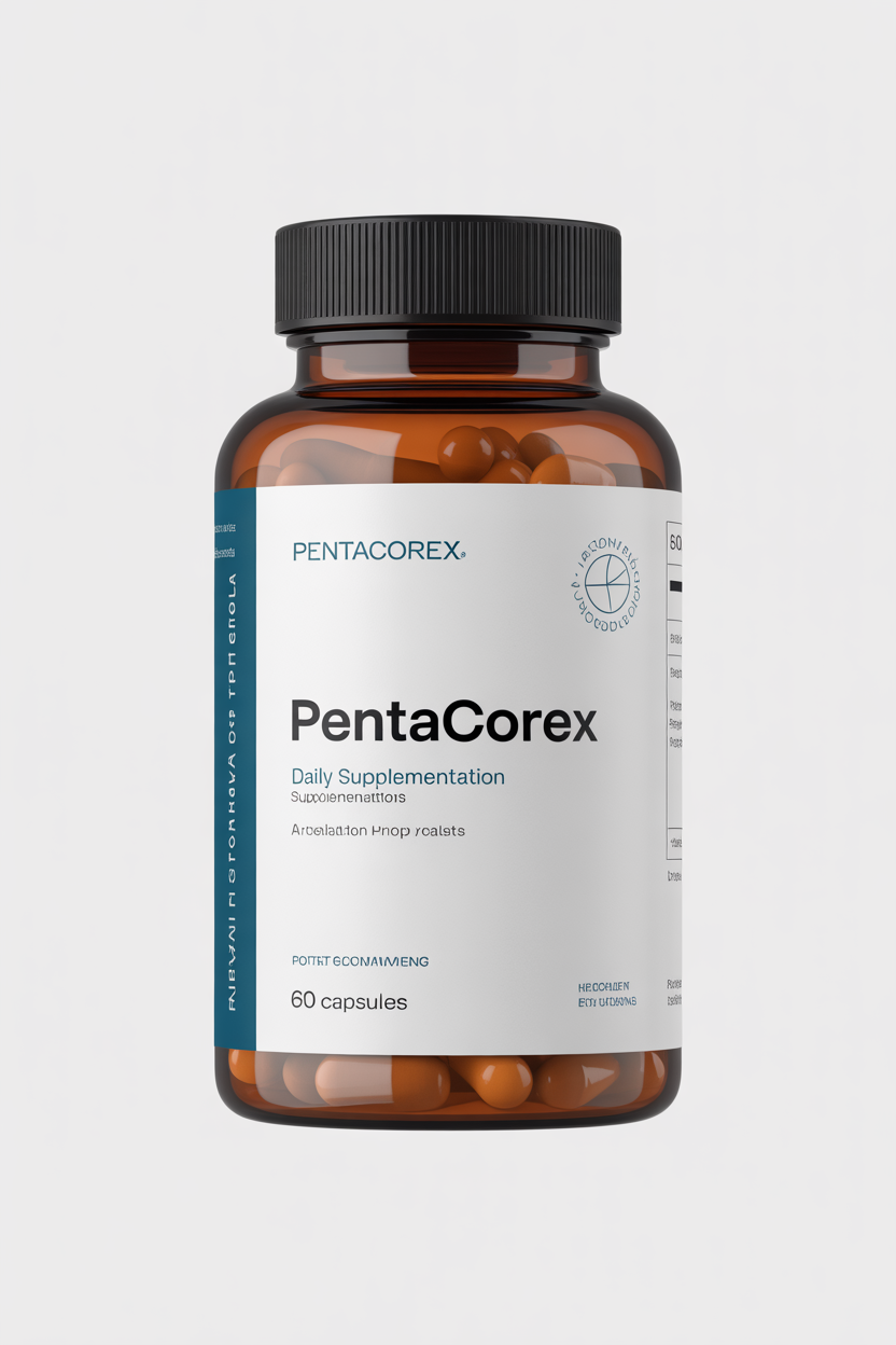 Pentacorex product bottle front view for daily supplementation